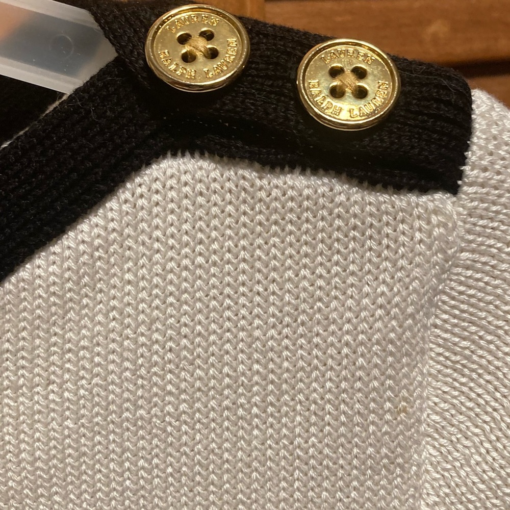 Lauren Ralph Lauren White & Black Knit Boatneck Sweater - Picture 8 of 16